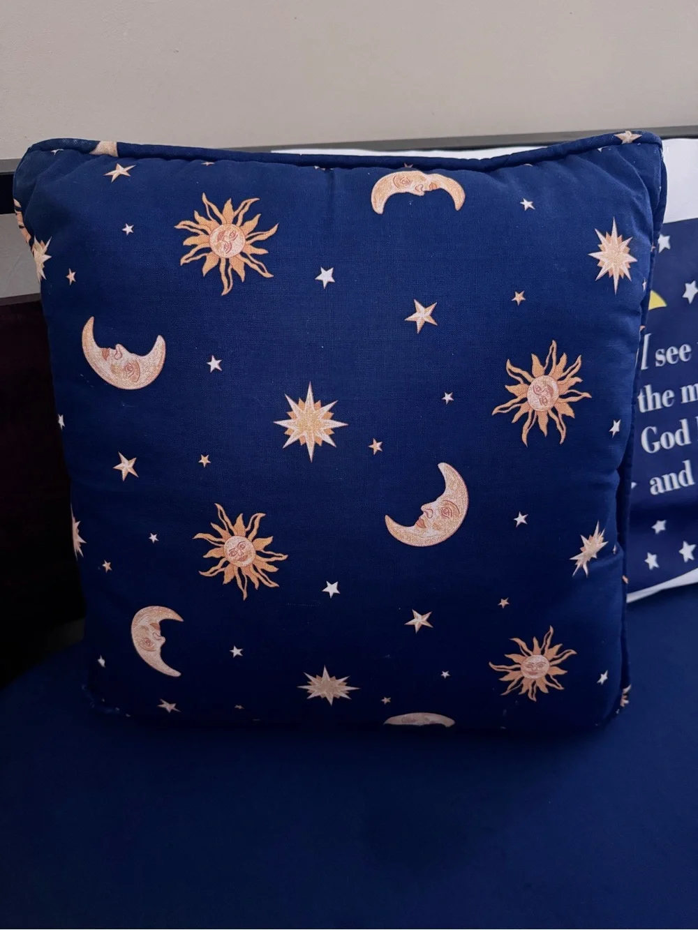 Vintage Celestial Moon & Stars Decorative Throw Pillows & Pillowcase - Navy Blue